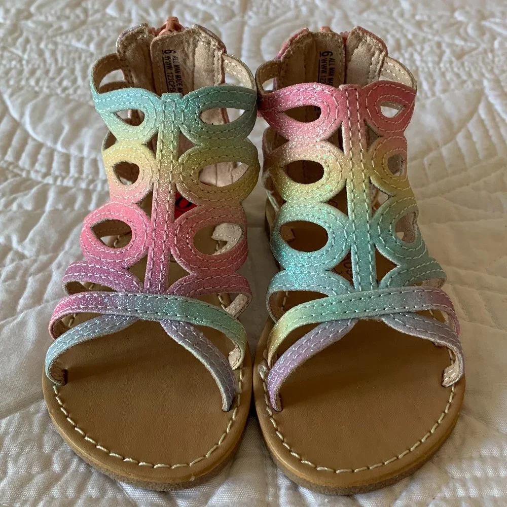 🎉❤️HP❤️🎉 CYNTHIA ROWLEY Little Girl's Sandals, Multicolor,‎ Size: 6